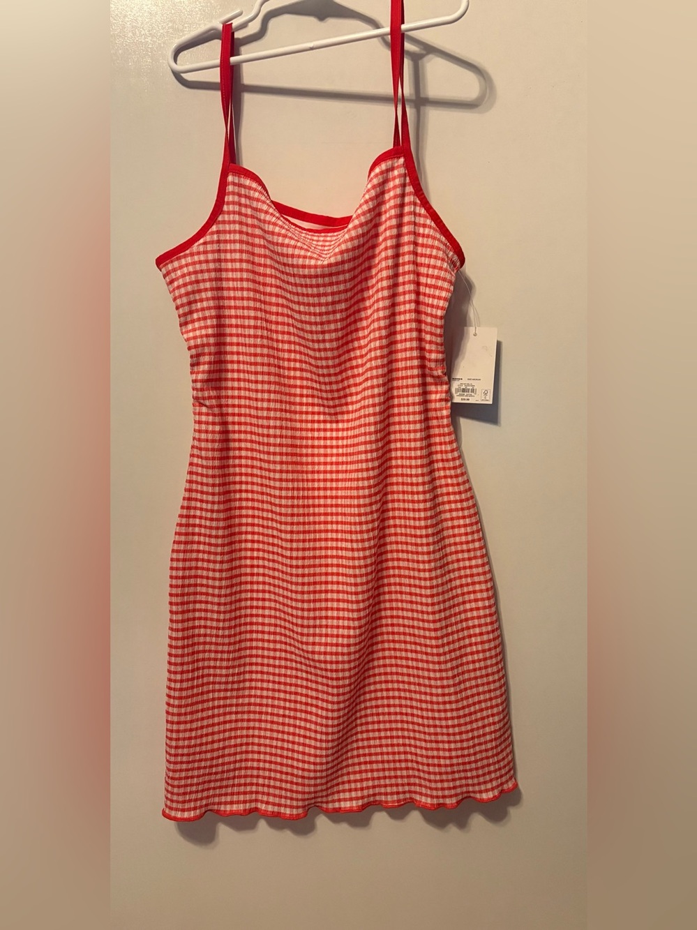 Juniors Red SO Gingham Slip Dress with Spaghetti Straps NWT Medium